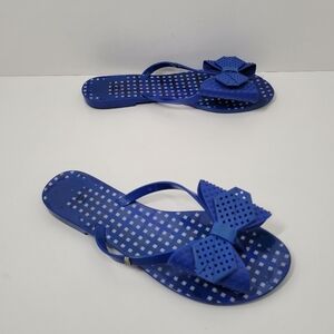 Melissa Harmonic Flarmo Blue Bow Sandal Flip Flops Women Size 9
